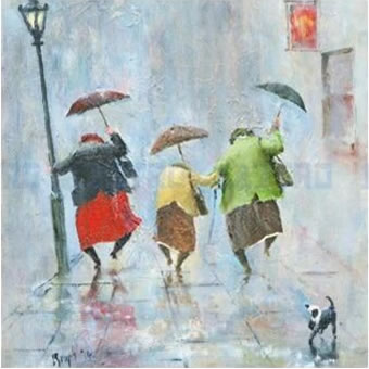 雨中跳舞油画版权