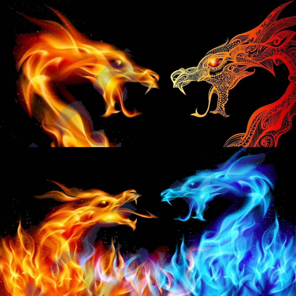 火焰与霓虹色彩插画