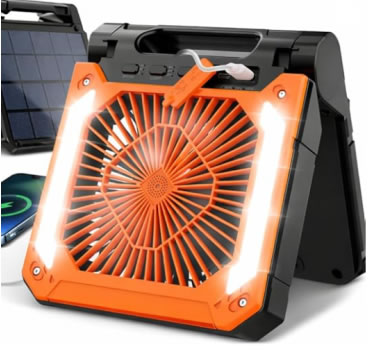 太阳能露营带灯风扇